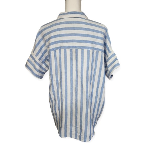 Thread & Supply Seaside Shirt Button Front Striped Linen Blend Womens Medium - Picture 6 of 7